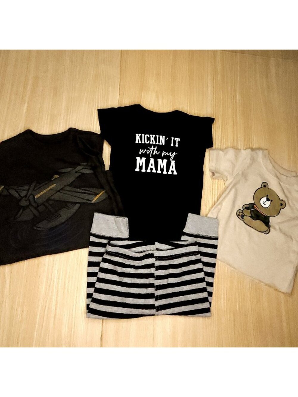 Unbranded Infant Boys 4 Piece Pants Romper Shirt Bodysuit Bundle 3-6 Months